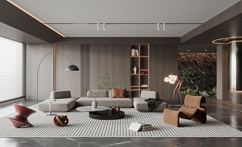 modern living room 3d model