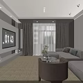 Modern Hotel Guest Room Interior With Comfortable Sofa TV Wall And Bookshelf