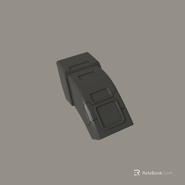 Other 3D Rendered Black Geometric Component With Rectangular Grooves And Surface Details 3d model 