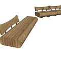 Wooden Outdoor Landscape Seat With Plank Design For Garden Areas