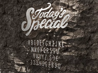 Today's Special Lighting Combinations Featuring Alphabet Numbers And Dark Rock Texture 3d model