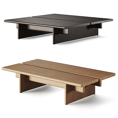 Modern Coffee Table With Black And Natural Wood Finish Sleek Simple Design For Living Room 3d model