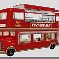 Vintage Double Decker Bus Functional Restaurant Vehicle With Open Top Design 3d model
