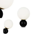 Modern Stylish Wall Lamps with White Globe Shades and Black Bases for Home Interior