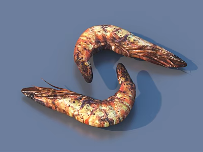 Juicy Grilled Shrimp With Golden Brown Appearance And Tender Meat 3d model