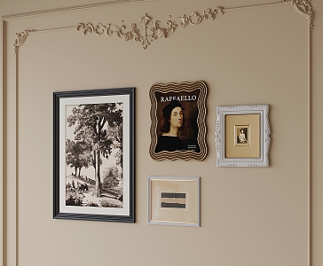 French Hanging Picture Combination Photo Wall 3d model