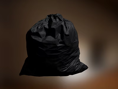 Black Trash Bag Essential Item For Daily Household Life Waste Disposal 3d model