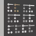 Modern door handle lock combination door handle combination 3d model