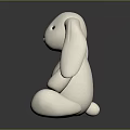 White Rabbit Stuffed Toy With Long Ears Soft Plush And Cute Design 3d model