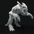 Detailed Monster Sculpture 3D Model Featuring Sharp Spikes And Claws Design 3d model