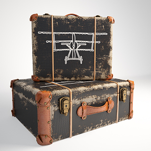 Modern Suitcase Decoration Props 3d model