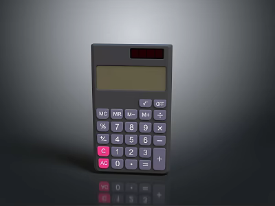 Modern Electronic Calculator With Digital Display Numeric Keypad And Function Keys 3d model