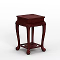 Chinese Style Mahogany Flower Stand with Square Top and Intricate Carved Legs