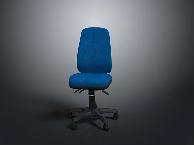 Blue Ergonomic Office Chair With Adjustable Caster Base And Comfortable Seat 3d model