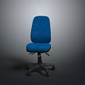 Blue Ergonomic Office Chair With Adjustable Caster Base And Comfortable Seat