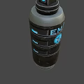 Black Cylindrical EMP Weapon Design With Glowing Blue Tactical Military Device