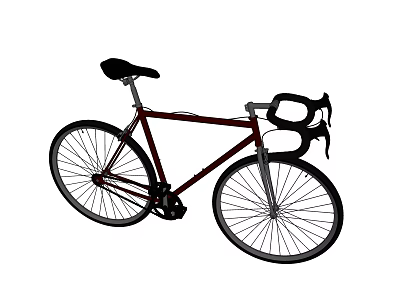 Sleek Road Bike With Black Saddle Drop Handlebars Dark Red Frame And Spoked Wheels 3d model