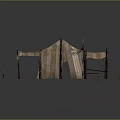 Traditional Canvas Tent Structure With Wooden Poles Ropes And Ground Setup