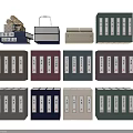 Books And Magazines Organization With Colorful Labeled Folders And Storage Boxes