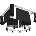 Square Shaped Playground Equipment With Metal Frame Black Panels Steps And Wheels