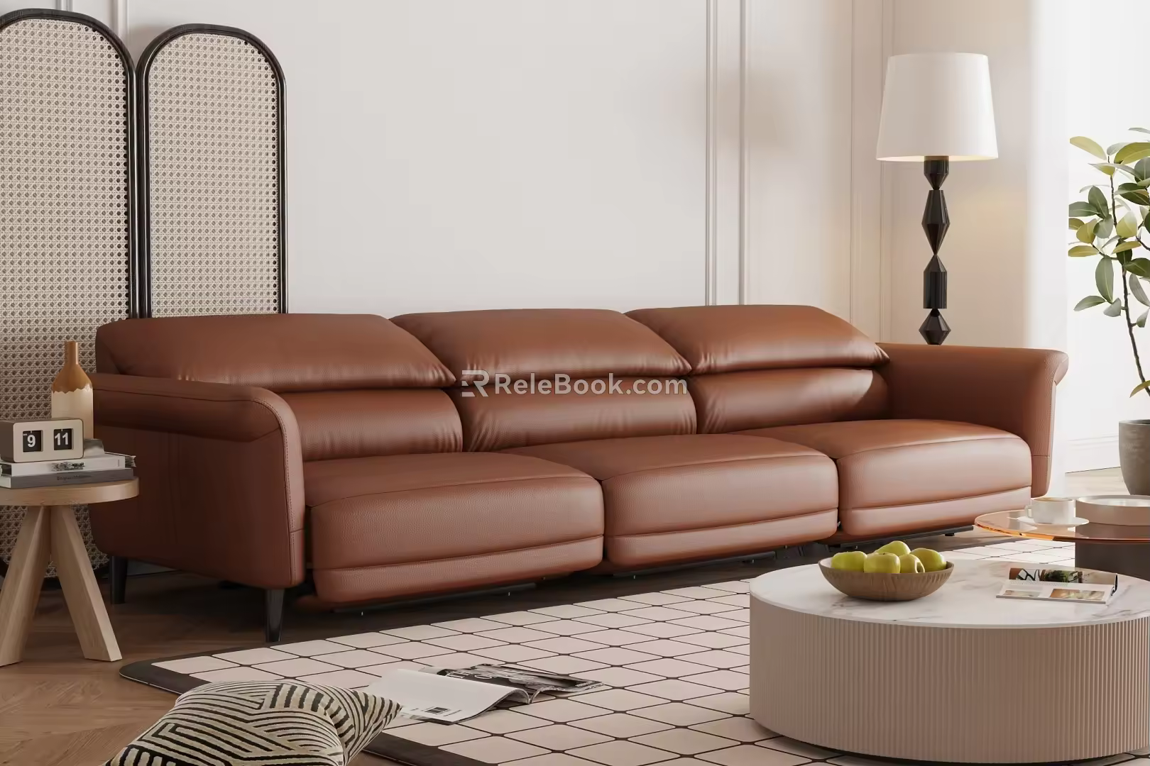 Modern three-seat sofa 3d model