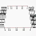 Modern gate machine gate automatic door induction door gate security gate fence 3d model