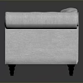 Classic Light Gray Fabric Sofa With Tufted Design And Rolled Arms 3d model
