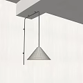 Minimalist Modern Pendant Light With Conical Grid Lampshade Mounted On Simple Wall 3d model