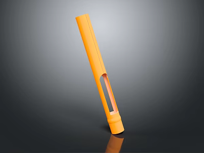Elegant Orange Long Rectangular Decorative Ornament Set With Transparent Window Design 3d model