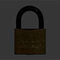 ABUS 83110 Metal Padlock With Brown Body And Black Shackle On Gray Background