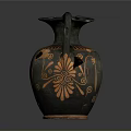 Ancient Greek Clay Vessel With Carved Figural Designs And Decorative Motifs