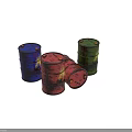 Rusted Industrial Metal Drums In Various Colors For Industrial Storage Equipment