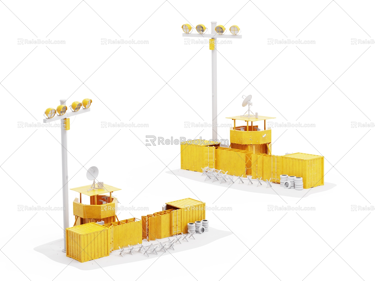 Industrial equipment abandoned electric tower 3d model