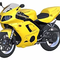 Yellow Sporty Motorcycle With Sleek Design Black Seat And Shiny Wheels