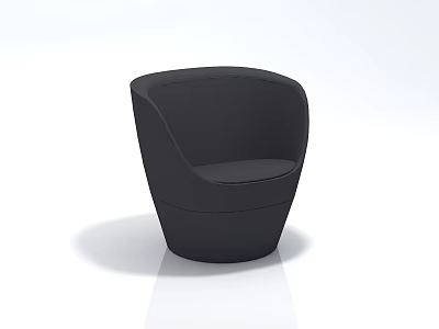 Black Modern Leisure Chair With Rounded Design And Upholstered Comfortable Seat 3d model