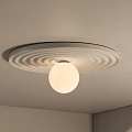 Modern Style Circular Ceiling Light With Wavy Pattern And White Bulb 3d model
