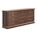 Traditional Wooden Entryway Cabinet Sideboard With Multiple Drawers And Gold Handles