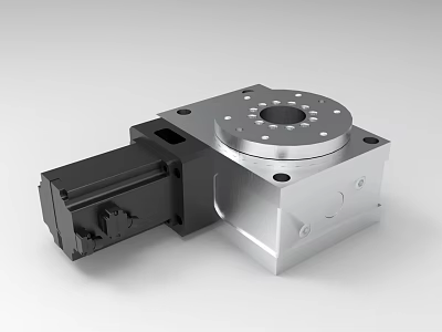 Industrial Precision Rotary Table Mechanical Equipment With Metal Structure And Black Motor Component 3d model