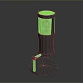 Outdoor Cylindrical Heater With Mesh Cover And Stable Metal Base Stand