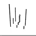 Black Metal Rods With Straight And Curved Shapes And Different Lengths For Equipment Components