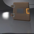 Modern Metal Swing Door With Gold Lock And Hinges Design Features