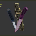 Three Tactical Knives As Weapons Featuring Black Handles And Sheath Design