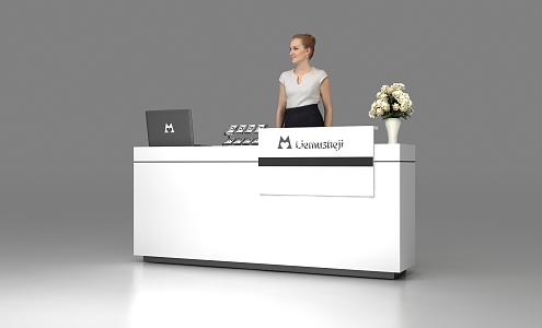 Modern reception desk 3d model