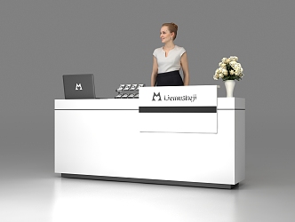 Modern reception desk 3d model