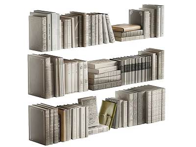 Stacked Assorted Books and Magazines Hardcover Paperback Varied Sizes Collection 3d model