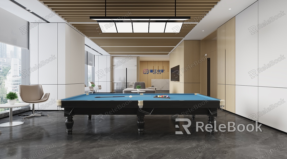 Modern Billiard Room Lounge model