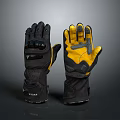 REAX Black And Yellow Protective Gloves With Grip Texture And Durable Material 3d model