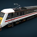 Modern Intercity Train With White Black Exterior And Red Stripe Details