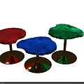 Modern Side Tables with Irregular Colored Tops and Gold Metal Bases 3d model
