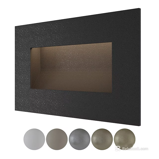 Modern Embedded Wall Light With Black Frame And Multiple Color Options For Interior Decor 3d model 